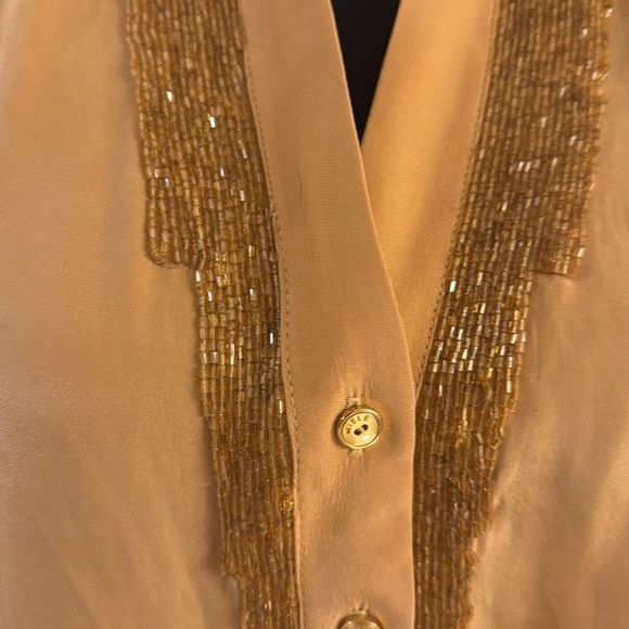 Carlos Miele silk beaded blouse size medium - Picture 3 of 5